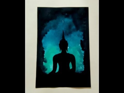 Step by Step Lord Buddha Painting in Watercolor, Buddha Painting Tutorial, (DIY) Buddha Wall Decor