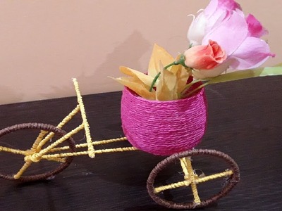 Beautiful bicycle craft ideas | showpiece | waste bangles | plastic bottles | best out of waste