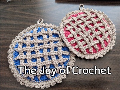 Blueberry.Cherry Pie Potholder- Crochet Pattern