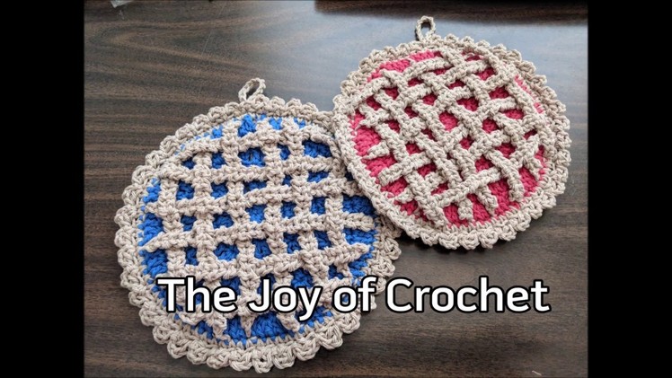 Blueberry.Cherry Pie Potholder- Crochet Pattern