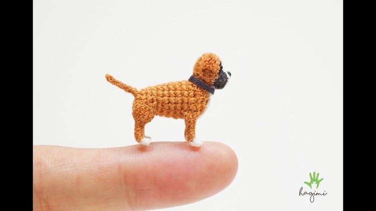 CUTE CROCHET FAWN BOXER DOG - MADE TO ORDER - HAGIMI