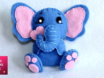 Cute Felt Elephant - DIY: How to make cute felt elephant. Felt Crafts - kids Crafts.