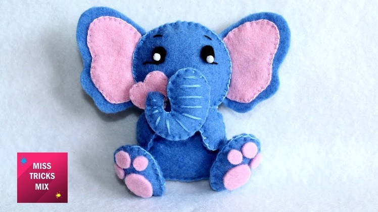 Cute Felt Elephant - DIY: How to make cute felt elephant. Felt Crafts - kids Crafts.