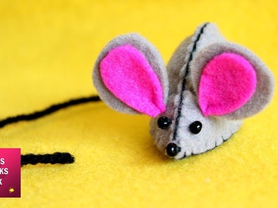 Cute Felt Mouse - DIY : How to make cute felt mouse. Felt Crafts - Kids Crafts .