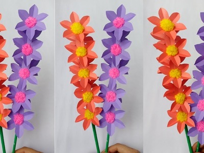 DIY: Flower Stick !!! How To Make Most Beautiful Paper Flower Stick.DIY-Paper Flowers