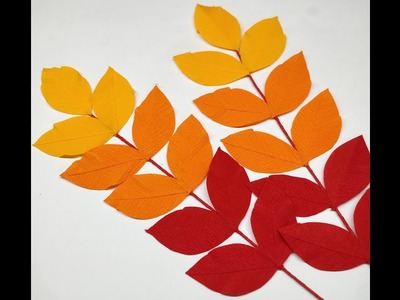 Diy How to make Crepe Paper Leaf Sticks for decoration