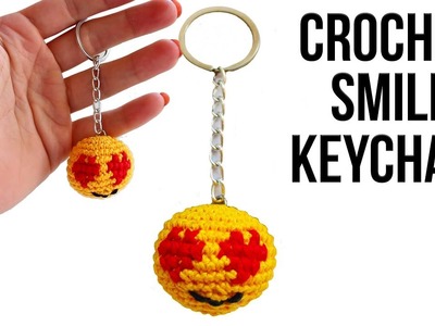 How to crochet a smile keychain. Free tutorial. pattern for beginners. Easy Crochet