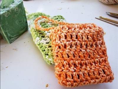 How to Crochet Easy Shower Soap Holder. Beginner DIY Project.