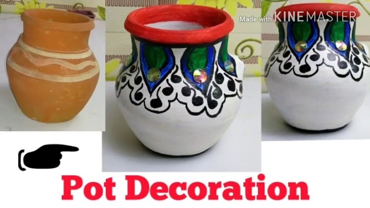 How to decorate pot at home | matki decoration | indian festival | easy pot painting