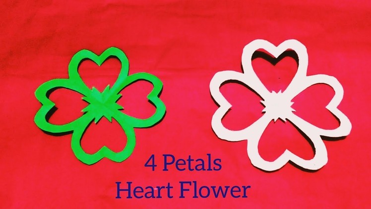 How to Make a 4 Petals Paper Flower→Heart ♥ 4 Petals Perfect Flower→Simple and Easy Origami