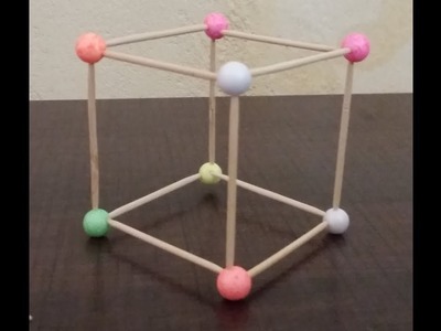 How to make a cube using thermocol balls and toothpicks