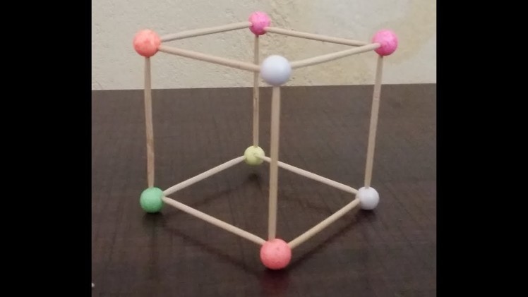 How to make a cube using thermocol balls and toothpicks