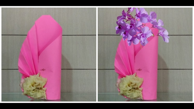 How to Make A Flower vase at Home I Simpel  Paper Craft  Flower Port DIY CRAFT
