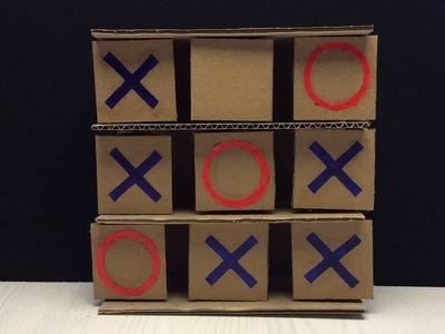How to make a game of Tic Tac Toe  from cardboard. Как сделать игру хрестики нолики