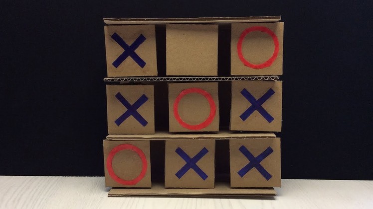 How to make a game of Tic Tac Toe  from cardboard. Как сделать игру хрестики нолики