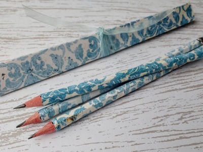 How to make a pretty pencil set tutorial Part One - Paper wrapped pencils
