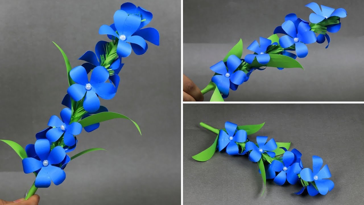 How to Make Beautiful Paper Stick Flower: Crafts With Paper | sb crafts