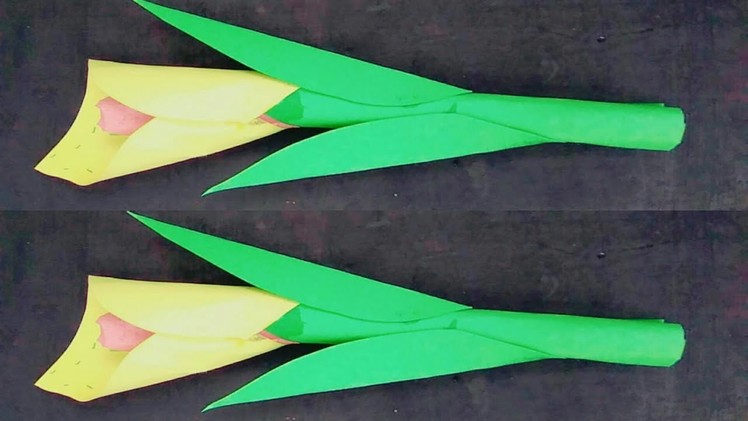 How to make Calla lily paper flower  (easy makings)