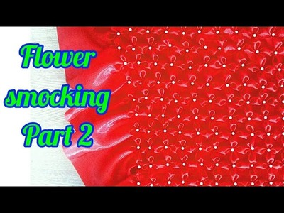 How to make design with stiching - smocking flower design Part 2 - cool and creative