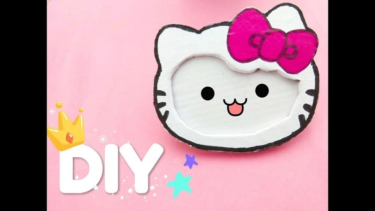 HOW TO MAKE  DIY HELLO KITTY PHOTO FRAME AT HOME