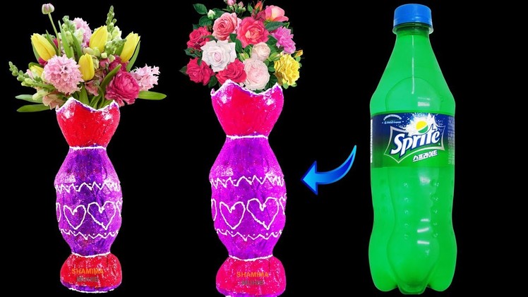 How to make flower vase from waste plastic bottle. Best reuse of waste plastic bottle. craft ideas