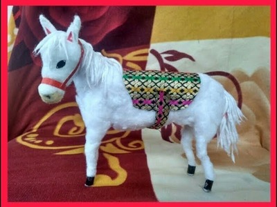 How to Make horse using Cotton.DIY horse.easy horse.be creative
