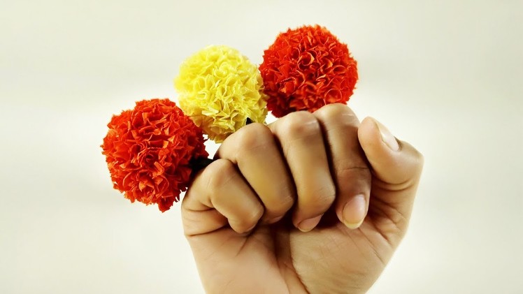 How to Make Marigold Flower | DIY Paper Flower | Crafts Junction