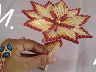 How to make matchstick flower||Diy matchstick arts and crafts.Best idea with matchstick.Nice idea