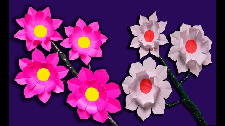 How to Make  Paper Stick Flower | Stick Flower Homemade-FlowerUPC |