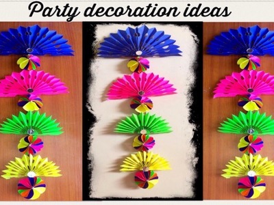 How to make party,birthday party,festival decoration ideas from craft papers.craft paper wall decor