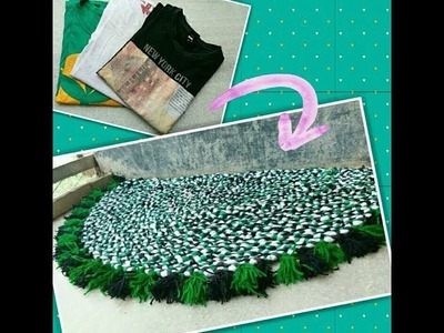 How to make  Rug. Mat.Carpet form Old clothes. T-shirts