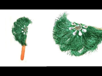 How to Make Silk Thread Tassels Peacock Feather Hand Fan | Silk Thread Tassels Art | Funyarn