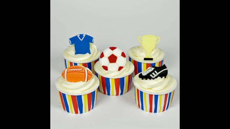 How to make sports cupcake toppers & sugar cake decorations by Ceri Badham