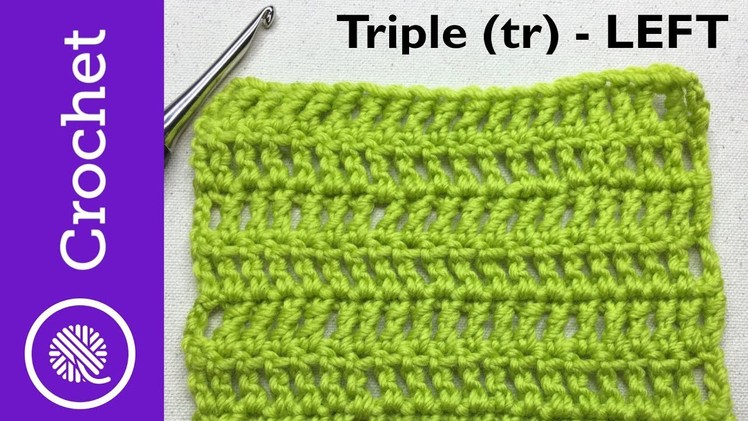 How to Treble Crochet - Beginner Crochet Lesson 4 - Left Handed (CC)