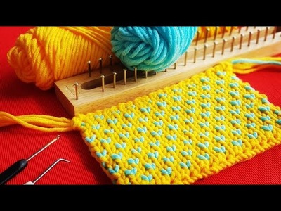Knitting Board for Beginner Pattern 004 (Two Colors) for Scarf, Afghan (CHIC Studio)