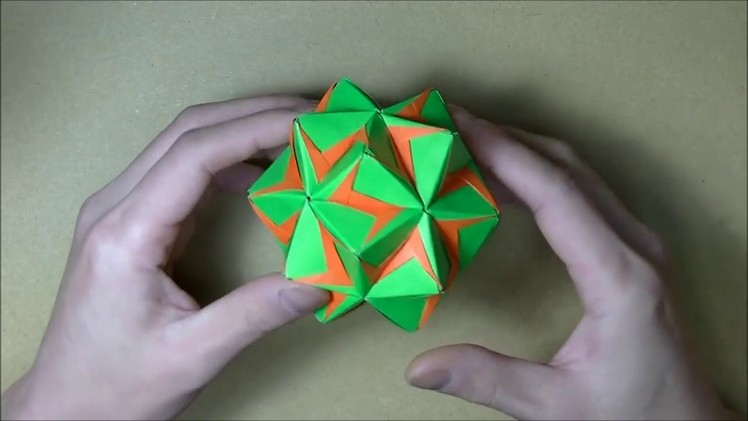 Modular Origami. Kusudama. Spike Ball.Sonobe 30units