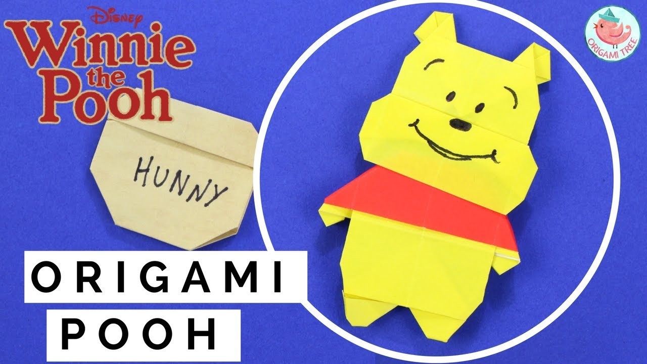 Origami Winnie the Pooh - How to Fold Paper Winnie the Pooh - Origami Bear Head with Body