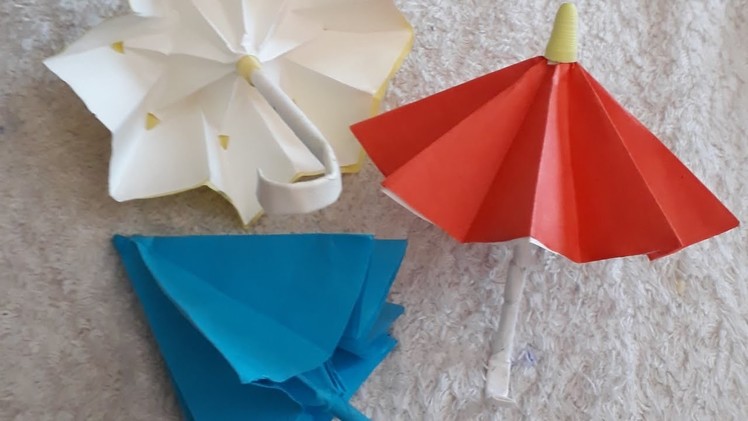 Paper Umbrella.Origami paper Umbrella(How to make a paper umbrella that open and closes).