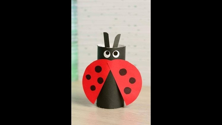 Recycling Ideas - How to Make Toilet Paper Roll Ladybug  Pencil Holders + Tutorial !