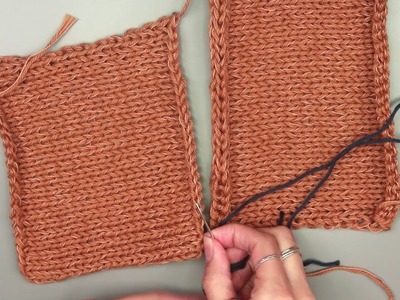 Seaming Bind Off Edge to I-Cord Bind Off Edge - Knitting Tutorial