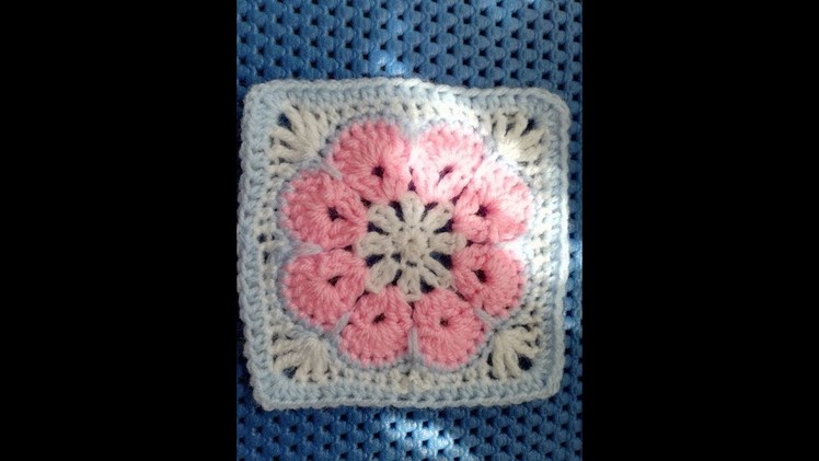 African Flower easy crochet square tutorial