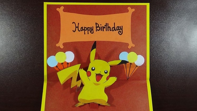 Birthday Card | Pikachu Pop Up Card | How To Make A 3d Pikachu Pop UP Card For Kids |
