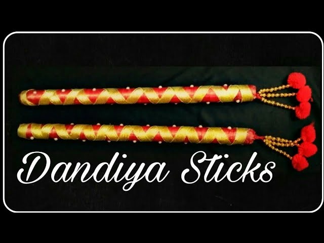 Dandiya decoration ideas. how to make dandiya stick at home with wood stick. dandiya stick