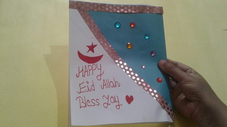 Diy eid cards - how to make eid card very easy. eid cards making ideas 2018