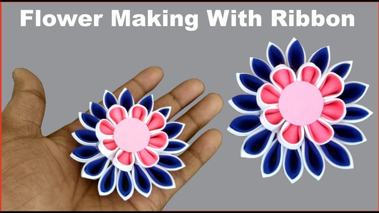 Diy Ribbon Flower Making How To Make Ribbon Flowers Step By Step Simple