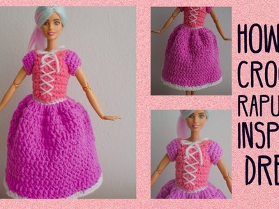 Doll crochet Dress Inspired by Disney princess Rapunzel