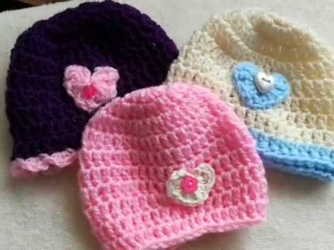 Easy crochet baby beanie hat tutorial