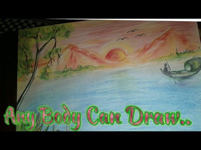 Easy Drawing || How to draw Morning Scenery||Painting. .