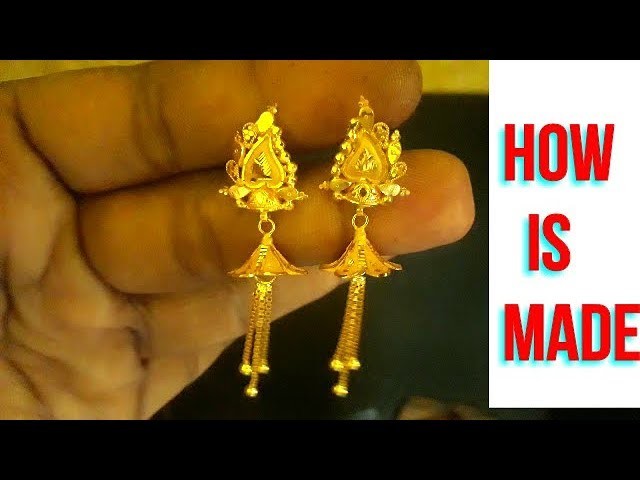 How is Made Women  Gold Earrings||Make a 22kt hallmark gold earrings