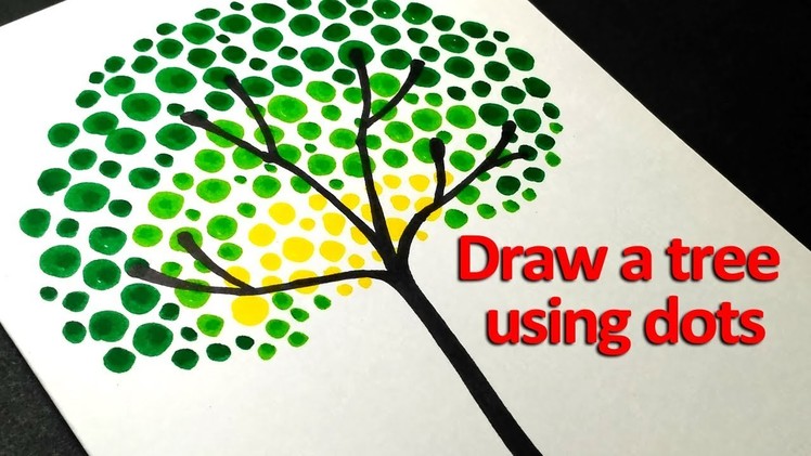 How To Draw Tree For Kids || Dot painting || Art easy
